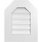 Ekena Millwork Octagonal Top Surface Mount PVC Gable Vent: Functional, w/ 3-1/2"W x 1"P Standard Frame, 16"W x 20"H GVPOT16X2001SF - alternate 1
